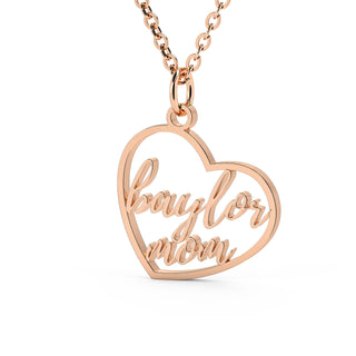 Baylor Jewelry | Baylor Pendant | Mom Charm | Heart Shaped Necklaces | Gold Heart Pendant Necklace | Silver Heart Necklace | Rose Gold Heart Necklace