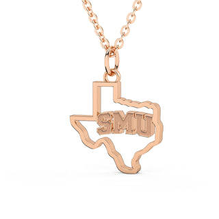 Universidad Metodista del Sur | SMU Rings | SMU | Southern Methodist University | University Jewelry | College Necklace | Texas Pendant | Texas Charm | Texas Shaped Necklaces | Gold Texas Pendant Necklace | Silver Texas Necklace | Rose Gold Texas Necklace