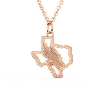 UNT | University of North Texas | University Jewelry | College Necklace | Texas Pendant | Texas Charm | Texas Shaped Necklaces | Gold Texas Pendant Necklace | Silver Texas Necklace | Rose Gold Texas Necklace