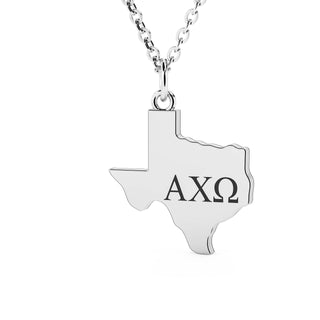 Alpha Chi Omega Necklace | White Gold