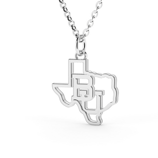 Baylor University Necklace | BU Necklace | Baylor Bears | University Jewelry | College Necklace | Texas Pendant | Texas Charm | Texas Shaped Necklaces | Gold Texas Pendant Necklace | Silver Texas Necklace | Rose Gold Texas Necklace