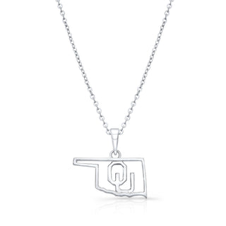 OU Necklace | OU Pendant | OU Jewelry | OU | University of Oklahoma | University Jewelry | College Necklace | Oklahoma Pendant | Oklahoma Charm | Oklahoma Necklaces | Silver Necklace
