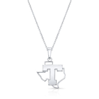 Texan Jewelry | Tarleton State Necklace | Tarleton Texan Necklace | Tarleton Texan Jewelry | Tarleton State Charm Necklace | Tarleton State Jewelry | Tarleton State University | University Jewelry | College Necklace | Texas Pendant | Texas Charm | Texas Shaped Necklaces | Silver Texas Pendant | Sterling Silver Texas Necklace