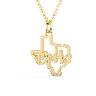 Texas A&M Jewelry | Texas A&M Pendant | Texas A&M Necklace | Texas A&M Kingsville | TAMUK | University Jewelry | College Necklace | Texas Pendant | Texas Charm | Texas Shaped Necklaces | Gold Texas Pendant Necklace | Silver Texas Necklace | Rose Gold Texas Necklace