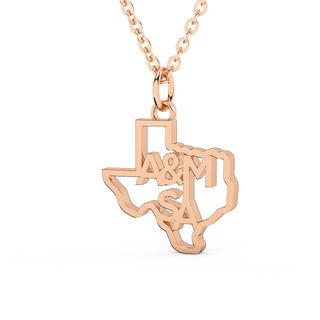 Texas A&M San Antonio | TAMUSA | University Jewelry | College Necklace | Texas Pendant | Texas Charm | Texas Shaped Necklaces | Gold Texas Pendant Necklace | Silver Texas Necklace | Rose Gold Texas Necklace | Texas A&M Jaguars | Texas A&M Pendant | Texas A&M Jewelry | Texas A&M Necklace