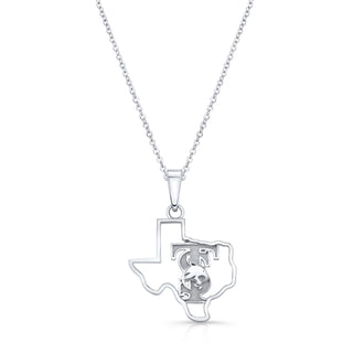 TXST | TXST Bobcats | TXST Jewelry | Texas State | Texas State Jewelry | Texas State University | University Jewelry | College Necklace | Texas Pendant | Texas Charm | Texas Shaped Necklaces | Silver Texas Necklace