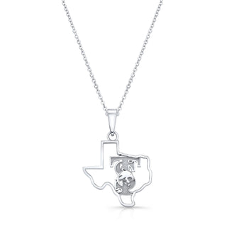 Texas State University Charm | Texas State University Necklace | Sterling Silver Texas Necklace | Texas State Pendant | Texas State Necklace | Bobcat Necklace | TXST | TXST Bobcats | TXST Jewelry | Texas State | Texas State Jewelry | Texas State University | University Jewelry | College Necklace | Texas Pendant | Texas Charm | Texas Shaped Necklaces | Silver Texas Necklace