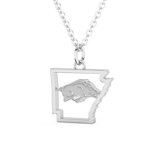 University of Arkansas Jewelry | Arkansas Necklace | Arkansas Razorback Jewelry | Razorback Necklace | Razorback Jewelry | Arkansas Jewelry | UARK | Razorbacks | University of Arkansas | Fayetteville | University Jewelry | College Necklace | Arkansas Shaped Necklaces | Gold Arkansas Necklace | Silver Arkansas Necklace | Rose Gold Arkansas Necklace
