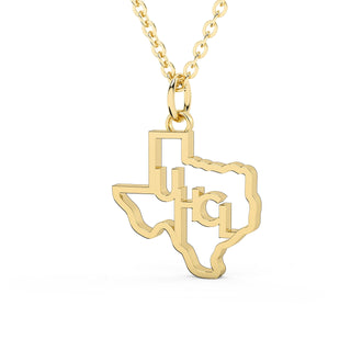 University of Texas Clear Lake | UHCL | University of Houston Clear Lake | University Jewelry | College Necklace | Texas Pendant | Texas Charm | Texas Shaped Necklaces | Gold Texas Pendant Necklace | Silver Texas Necklace | Rose Gold Texas Necklace