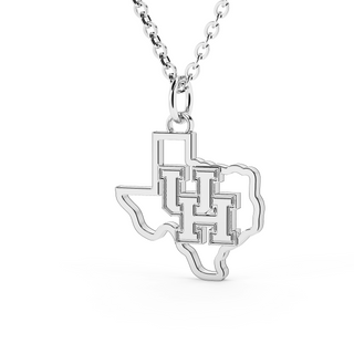 UH | University of Houston | University Jewelry | College Necklace | Texas Pendant | Texas Charm | Texas Shaped Necklaces | Gold Texas Pendant Necklace | Silver Texas Necklace | Rose Gold Texas Necklace