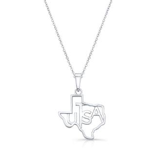 UTSA | University of Texas at San Antonio | UTSA Roadrunners | University Jewelry | College Necklace | Texas Pendant | Texas Charm | Texas Shaped Necklaces | Silver Texas Necklace