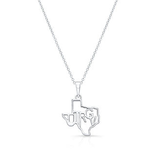 UTRGV | UT Rio Grande Valley | University of Texas Rio Grande Valley | University Jewelry | College Necklace | Texas Pendant | Texas Charm | Texas Shaped Necklaces | Silver Texas Necklace