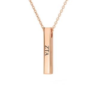 Zeta Tau Alpha Necklace | Rose Gold