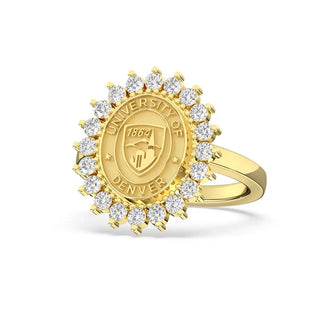 University of Denver- 123-2x10-SS yellow-silver-white-gold-class ring