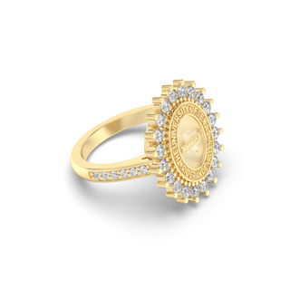 UTRGV Class Ring | San Jose Jewelers Custom College Rings | 123 Traditional Ring In Yellow Gold With Diamonds | University Of Texas Rio Grande Valley UTRGV Seal In Yellow Gold
