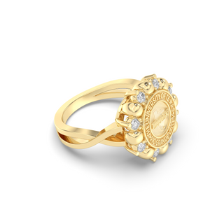 UTRGV Class Ring | San Jose Jewelers Custom College Rings | 175 Unity Ring In Yellow Gold With Diamonds | University Of Texas Rio Grande Valley UTRGV Seal In Yellow Gold