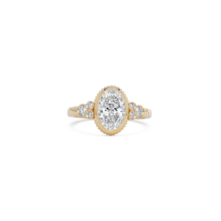 2ct Oval Lab Diamond Bezel Set Engagement Ring