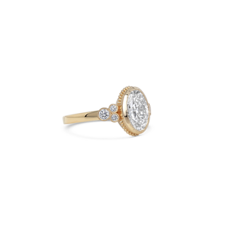 2ct Oval Lab Diamond Bezel Set Engagement Ring