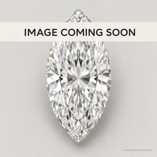 AI-generated illustrative lab grown marquise diamond placeholder with IMAGE COMING SOON overlay; actual diamond photo pending.