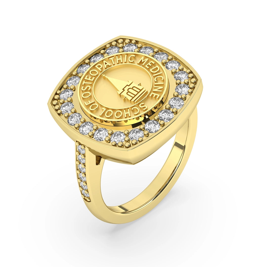 Anillo de sello de graduacion de la Escuela de Medicina Osteopatica de San Jose Jewelers