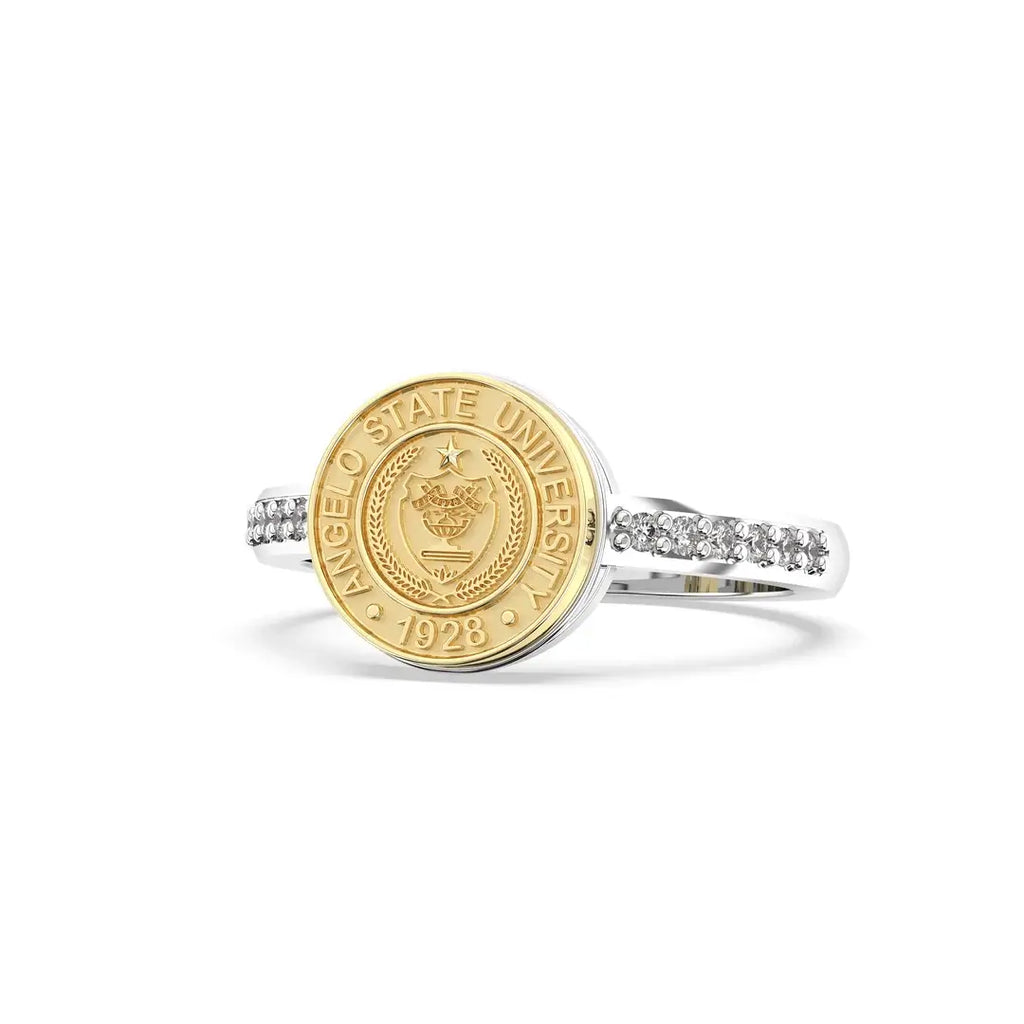 Angelo State University Ring 228 Vida ASU Platinum Silver