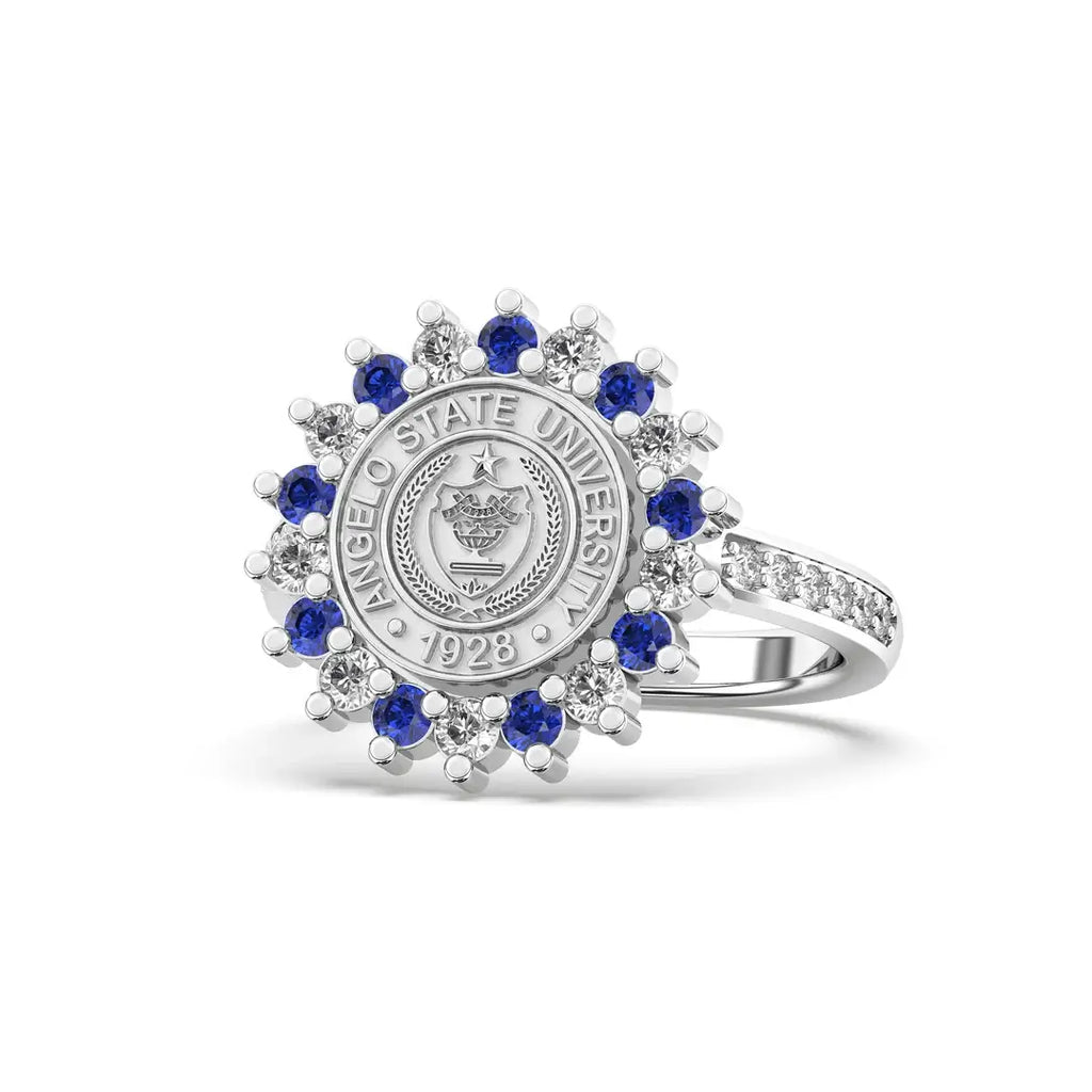 Angelo State University Ring 245 Prestige ASU Platinum Silver
