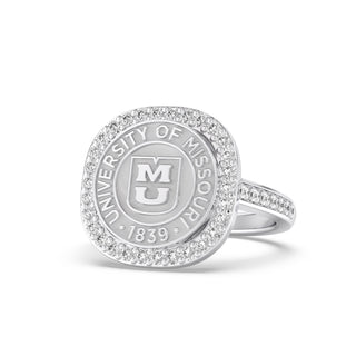 247 Milestone Mizzou Class Ring | Silver ring with 'University of Missouri' emblem on a white background