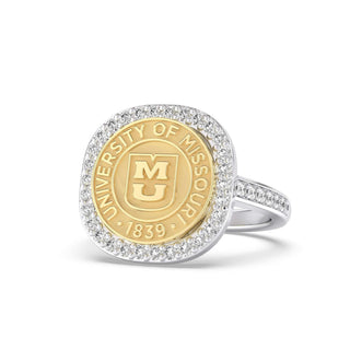 247 Milestone Mizzou Class Ring | Gold and silver ring with University of Missouri seal on a white background
