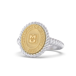 252 Journey Mizzou Class Ring | Gold and silver ring with University of Missouri emblem on a white background