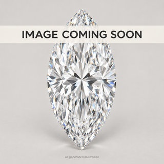 AI-generated illustrative lab grown marquise diamond placeholder with IMAGE COMING SOON overlay; actual diamond photo pending.