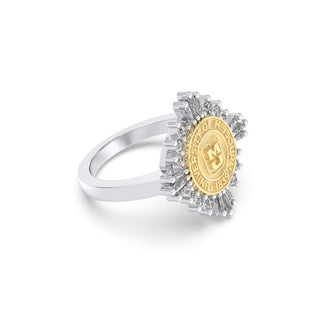 310 Glory Mizzou Class Ring | Two-tone ring with gold and silver design on a white background