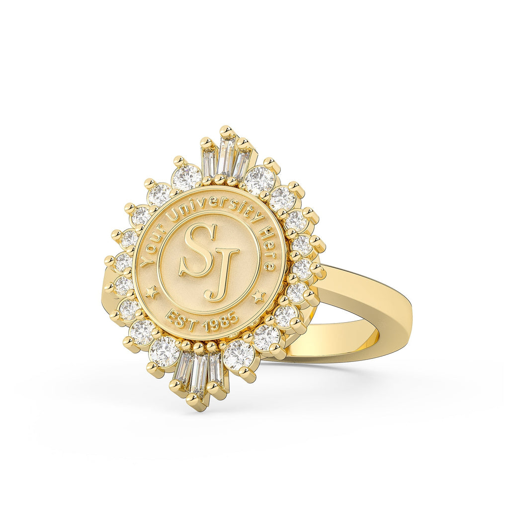 311 Honor  Custom College Ring | 10mm Seal | San Jose Jewelers | Customizable Graduation Ring