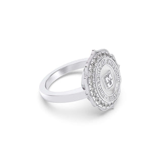 312 Grace Mizzou Class Ring | Silver ring with 'University of Missouri' emblem on a white background