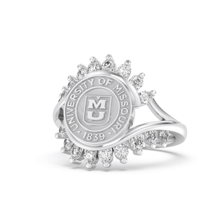 71 Fierce Mizzou Class Ring | Silver ring with University of Missouri emblem and '1839' on a white background