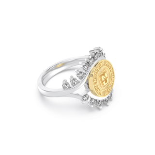 71 Fierce Mizzou Class Ring | Ring with gold and silver design on a white background