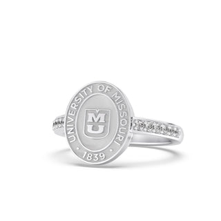228 Vida Mizzou Class Ring | Silver ring with 'University of Missouri' emblem on a white background