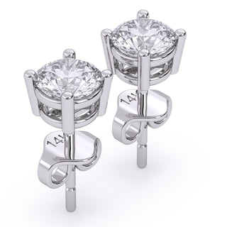 2ct Lab Grown Diamond Stud Earrings | 14k Gold | White Gold