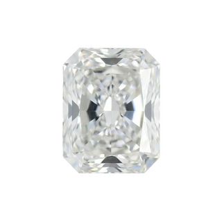 Radiant cut diamond on a white background