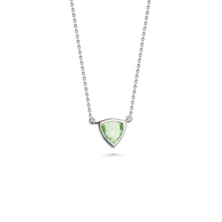 Silver Semi-Precious Stone Necklace | Trillion | Green San Jose Jewelers