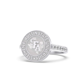 SFA Class Ring with diamonds on band | San Jose Jewelers | Stephen F Austin State University