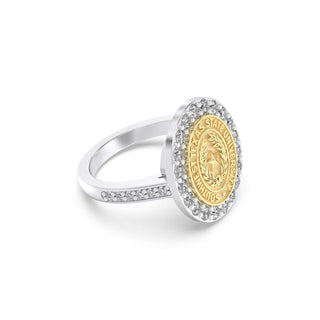 Southwest Texas State University Class Ring in 14k Gold | San Jose Jewelers SWT Graduation Ring With Diamonds