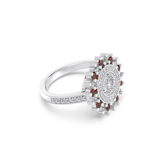 Southwest Texas State University Class Ring in 14k Gold | San Jose Jewelers SWT Graduation Ring With Diamonds