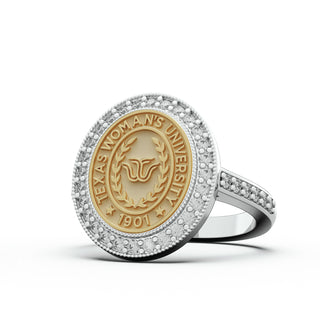 TWU Class Ring | Texas Woman's University Class Ring | TWU Graduation Ring | TWU Pioneers | 234 Pursuit