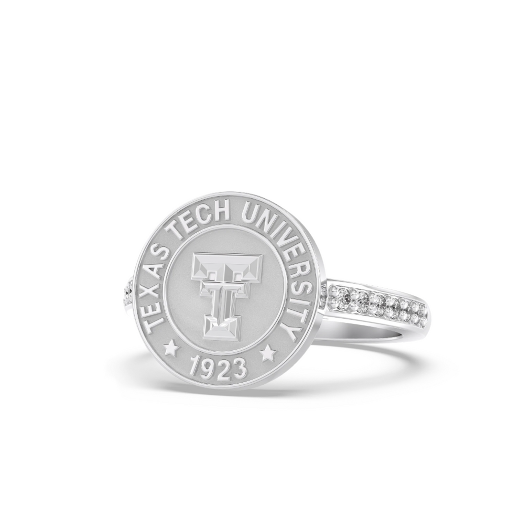 Texas Tech University Ring | 228 Vida | Platinum Silver