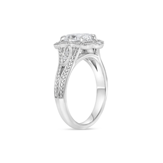 2ct Oval Lab Diamond Engagement Ring | Vintage Style