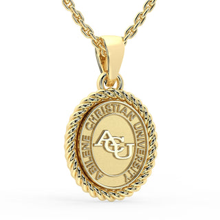 ACU Necklace | Yellow Gold ACU pendant with Western-inspired rope halo
