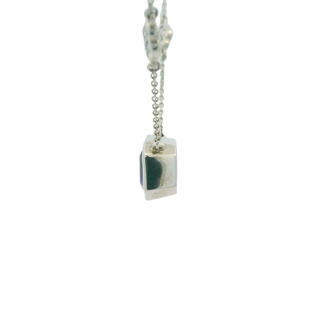 Emerald-Cut White Emerald & Diamond Necklace | Sterling Silver
