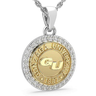249 Eternity GU Necklace | Gonzaga University featuring a gold and silver pendant with stones.