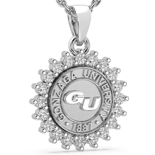 245 Prestige GU Necklace | Gonzaga University with 20 sparkling stones and elegant halo design.