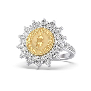 177 Success Houston Christian University Graduation Class Fan Ring | HCU elegantly designed in 14K gold or platinum silver with diamonds.